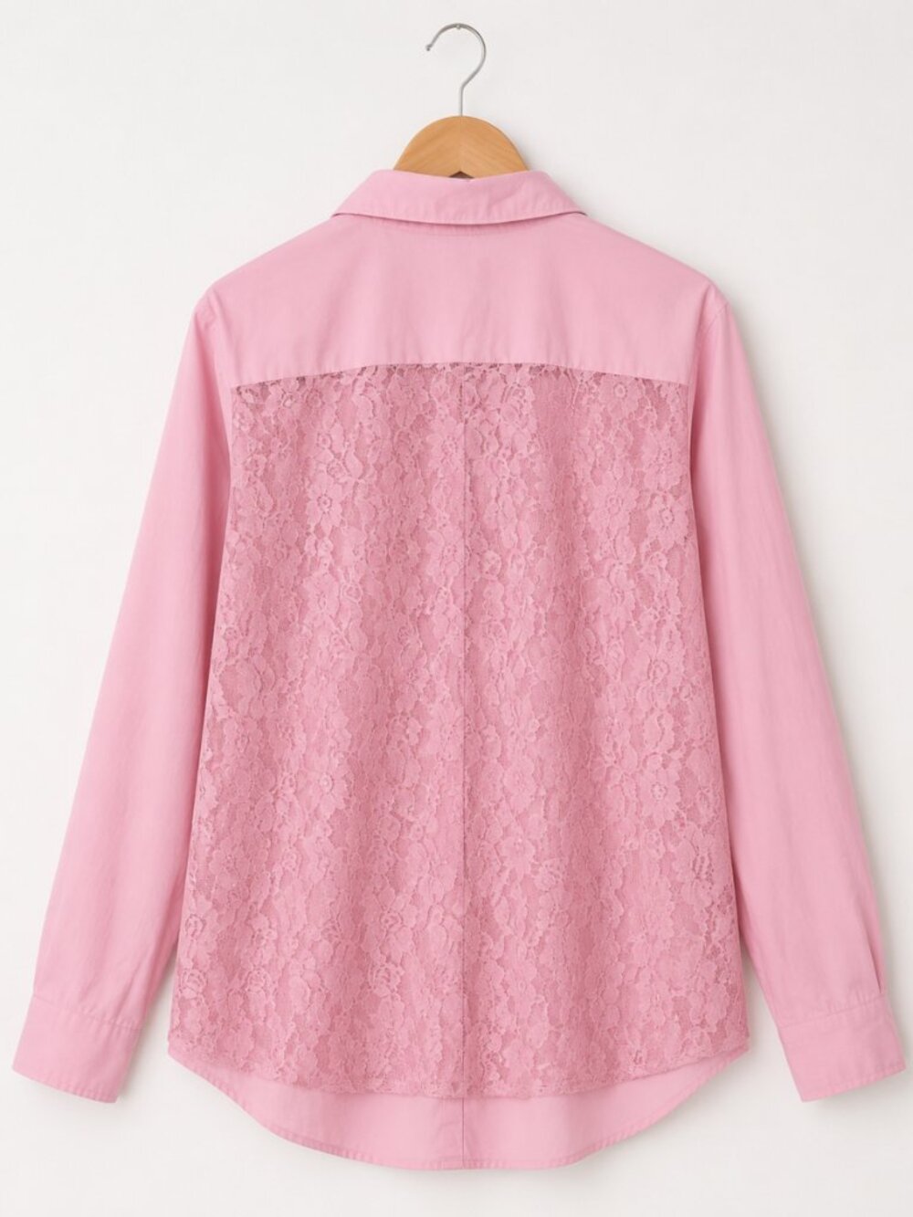Lace Back 5XL Penningtons Pink Button-Up Shirt Barbiecore Dopamine Dressing